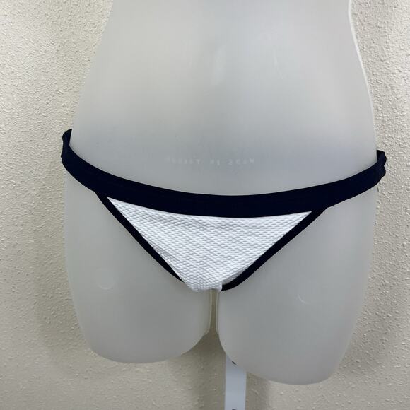 Anthropologie X Heidi Klein Bordered Bikini Womens S/M White Blue - Picture 7 of 9